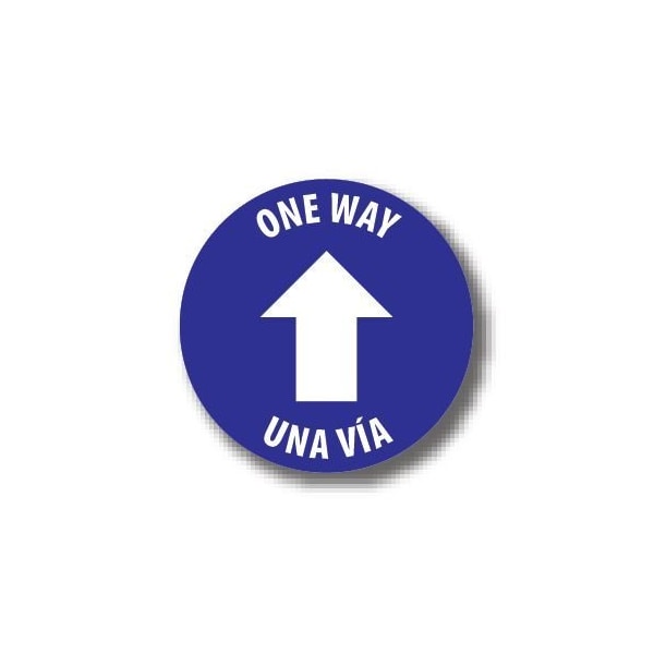 Ergomat 12in CIRCLE SIGNS One Way - Bilingual English/Spanish DSV-SIGN 144 #3852 -UEN - main